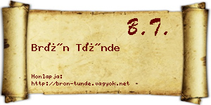 Brón Tünde névjegykártya